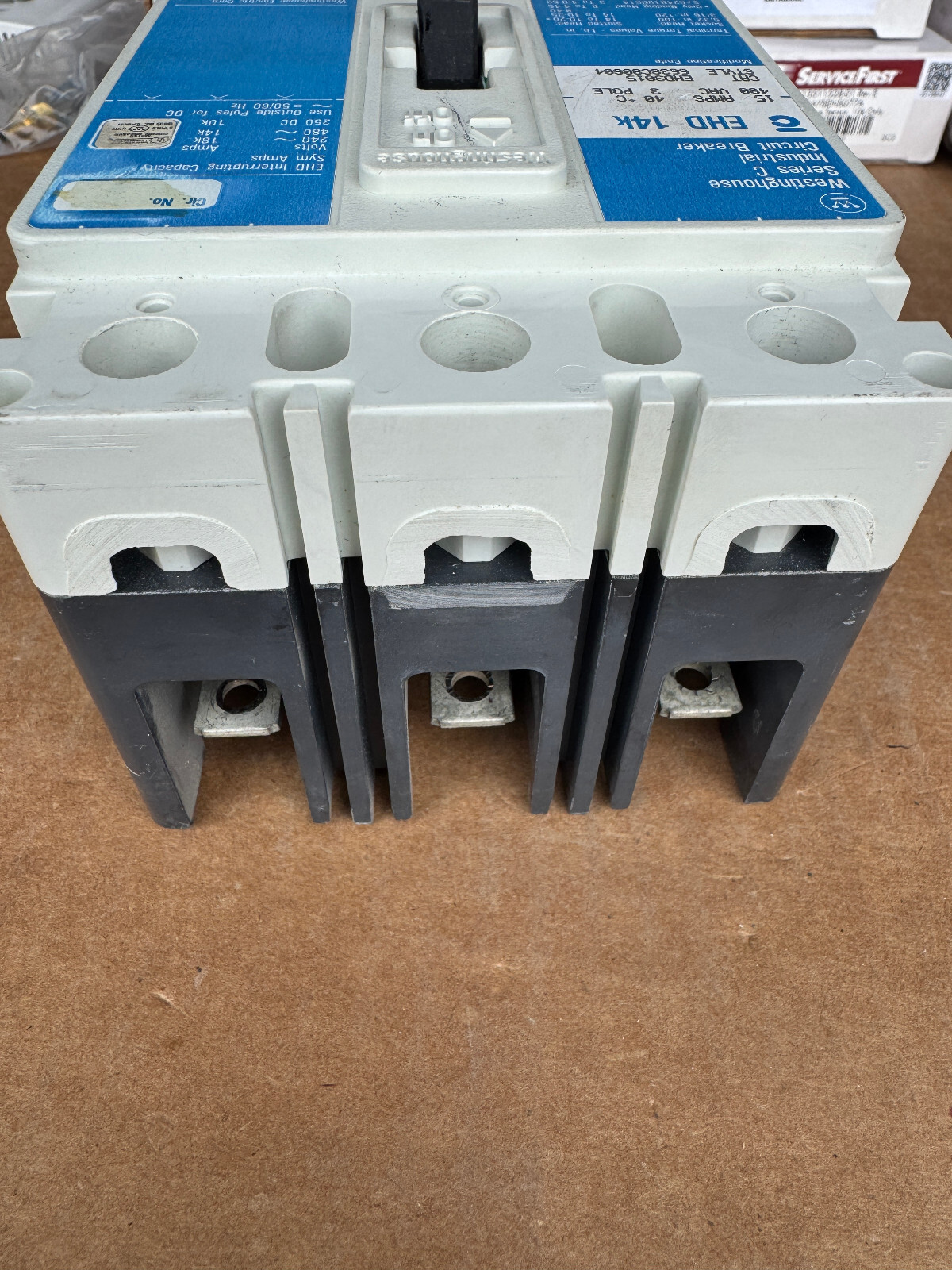 Westinghouse EHD3015 Circuit Breaker 3P 15A 480V Excellent Condition Tested