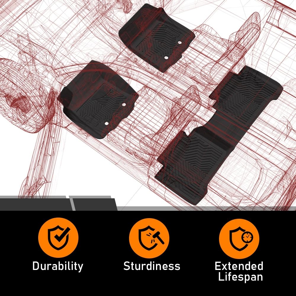 TPE Custom Floor Liners 1st 2nd Row 2021-2025 Nissan Rogue Non-Sport All Weather