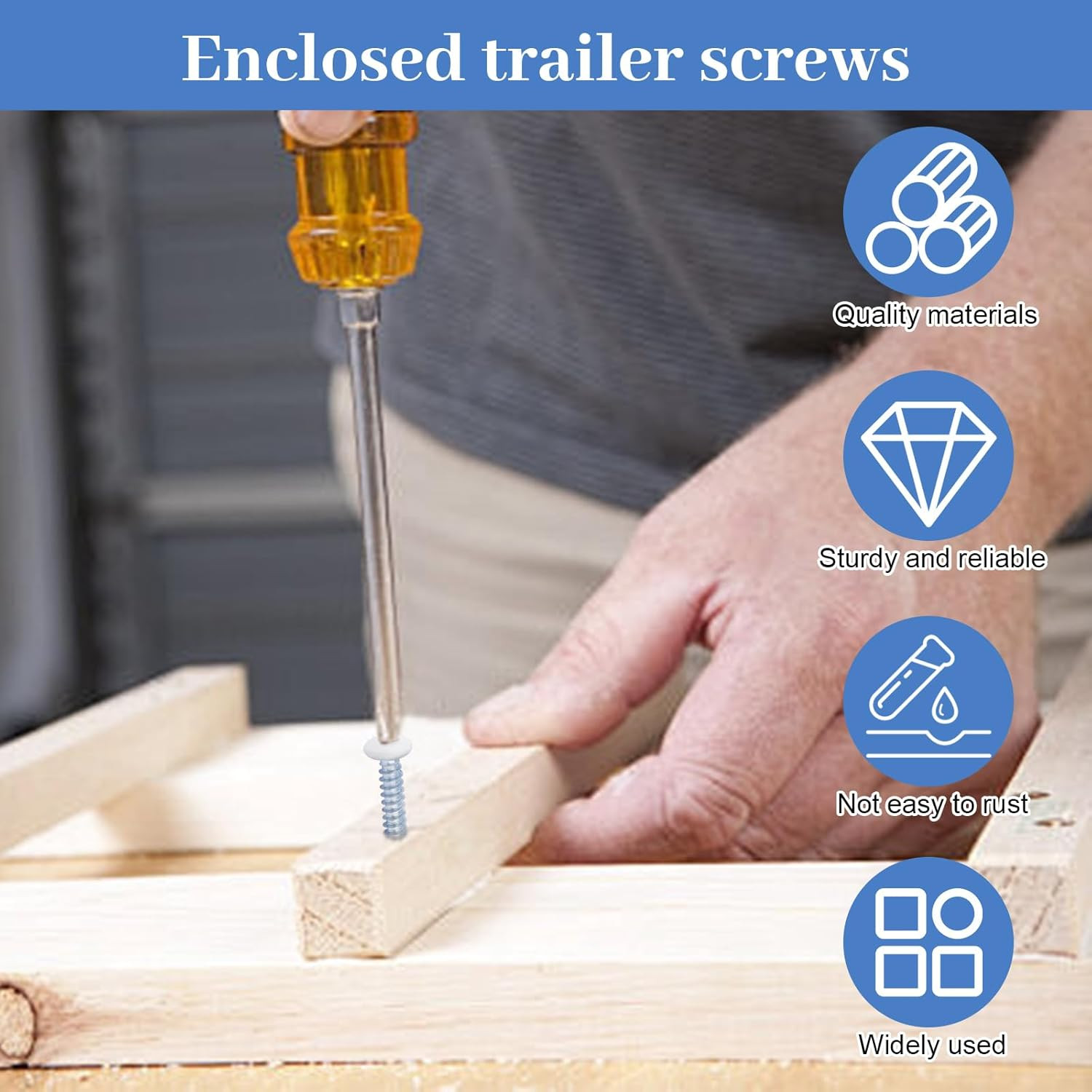 White Square Head Self Tapping Screws RV Trailer 8 X 1 for Metal Quad Drive S…
