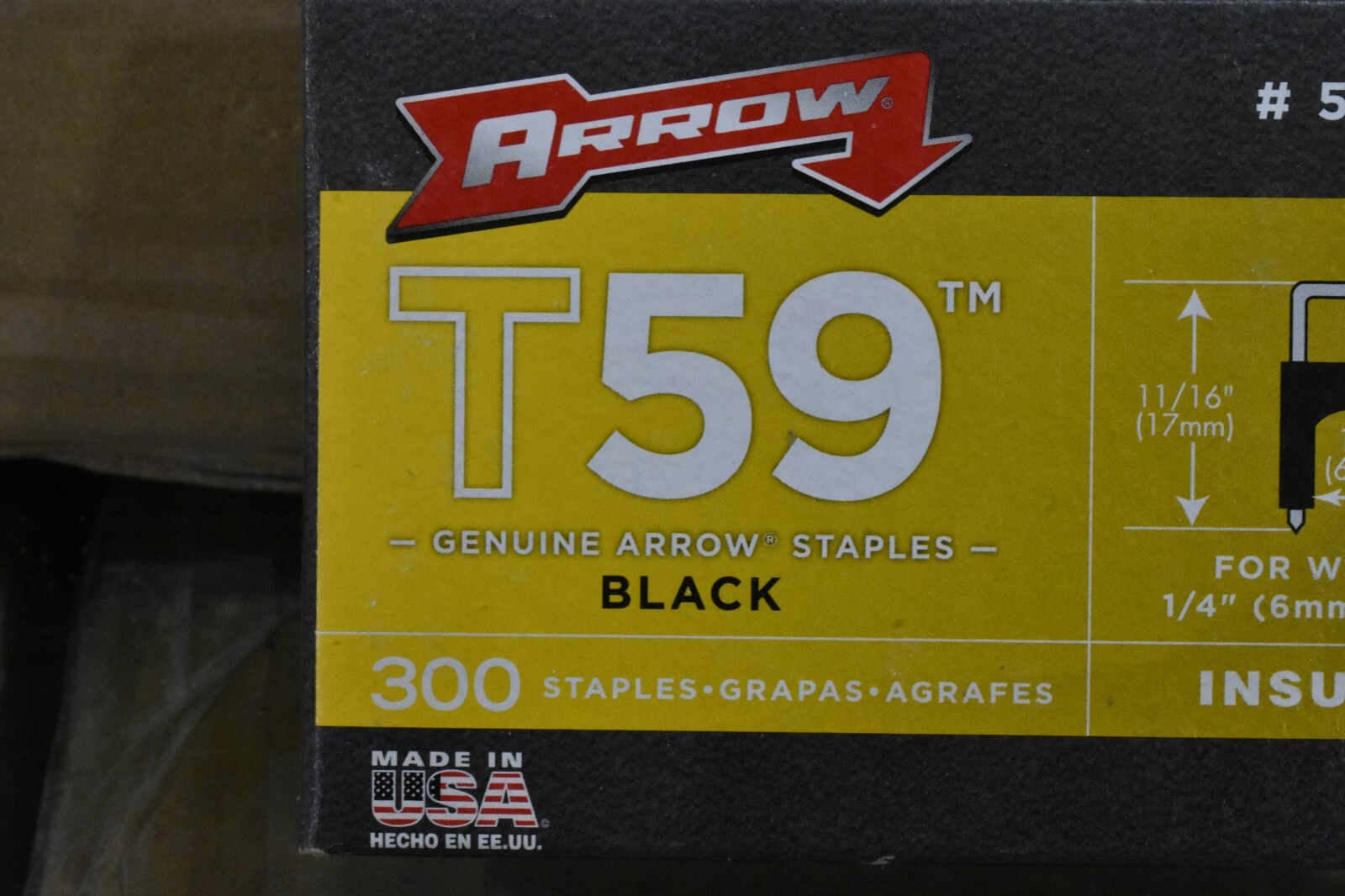 600(2 packs of 300)Arrow T59 Clear Insulated Cable Staples 1/4″ x 1/4″ 591168BL