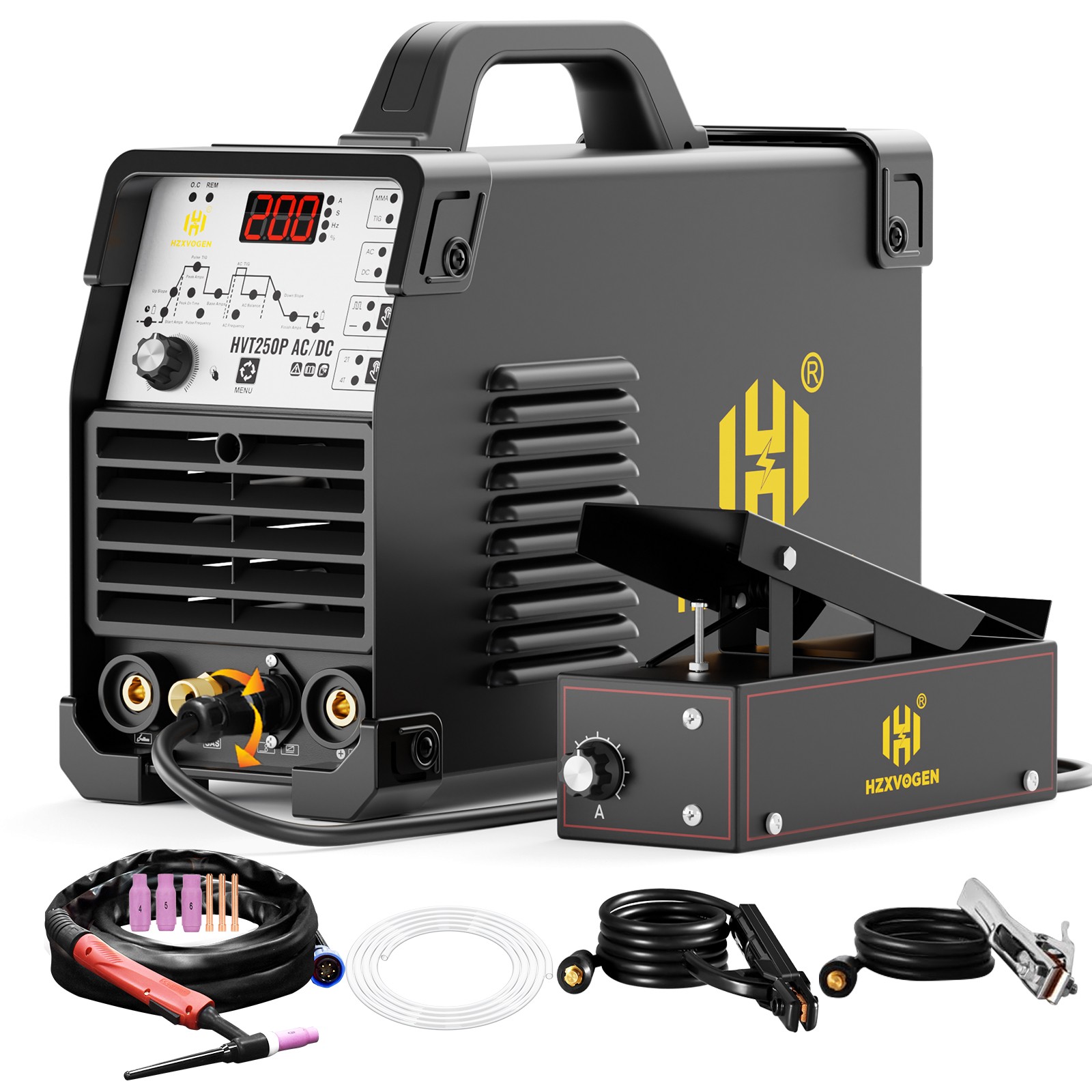 110V/220V 200A AC/DC TIG Welder HF Pulse Alu TIG ARC IGBT Welding KIT Foot Pedal