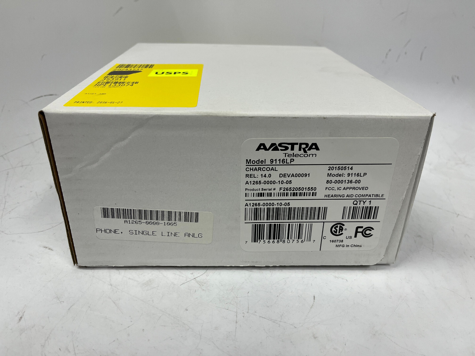 Aastra M9116LP A1265-0000-10-05 Analog Phone – Charcoal BRAND NEW ORIGINAL BOXES