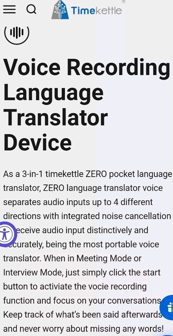 Timekettle TMK002 Zero Translator 3 in 1 – 40 Languages Android Type C – NEW