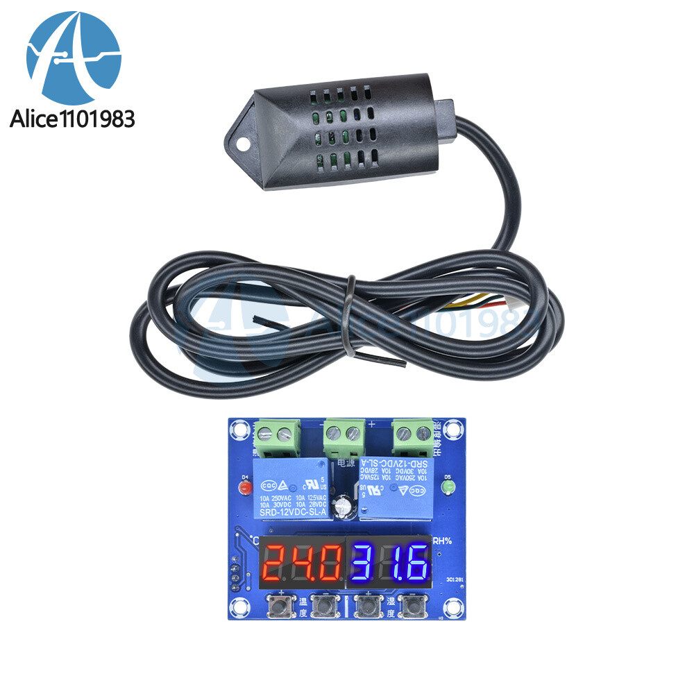 12V LED Digital Display Thermostat Temperature Humidity Controller W1209 XH-M452