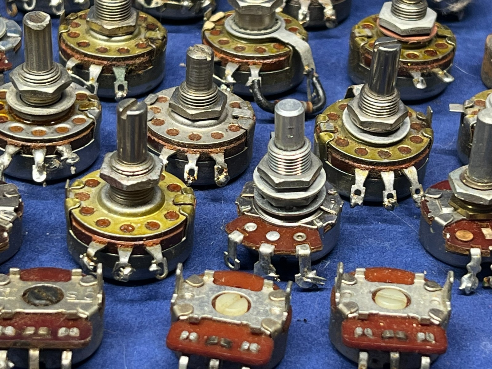 Variable Resistors ~ Assorted vintage potentiometers ~ Used & untested x 64