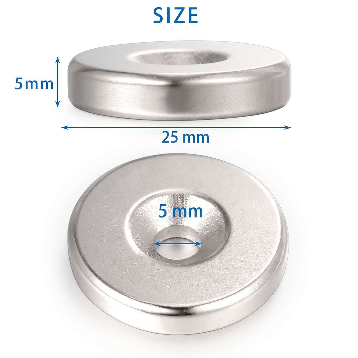 5-50x N35 Countersunk Ring Round Disc Strong Magnets Rare Earth Neodymium Hole