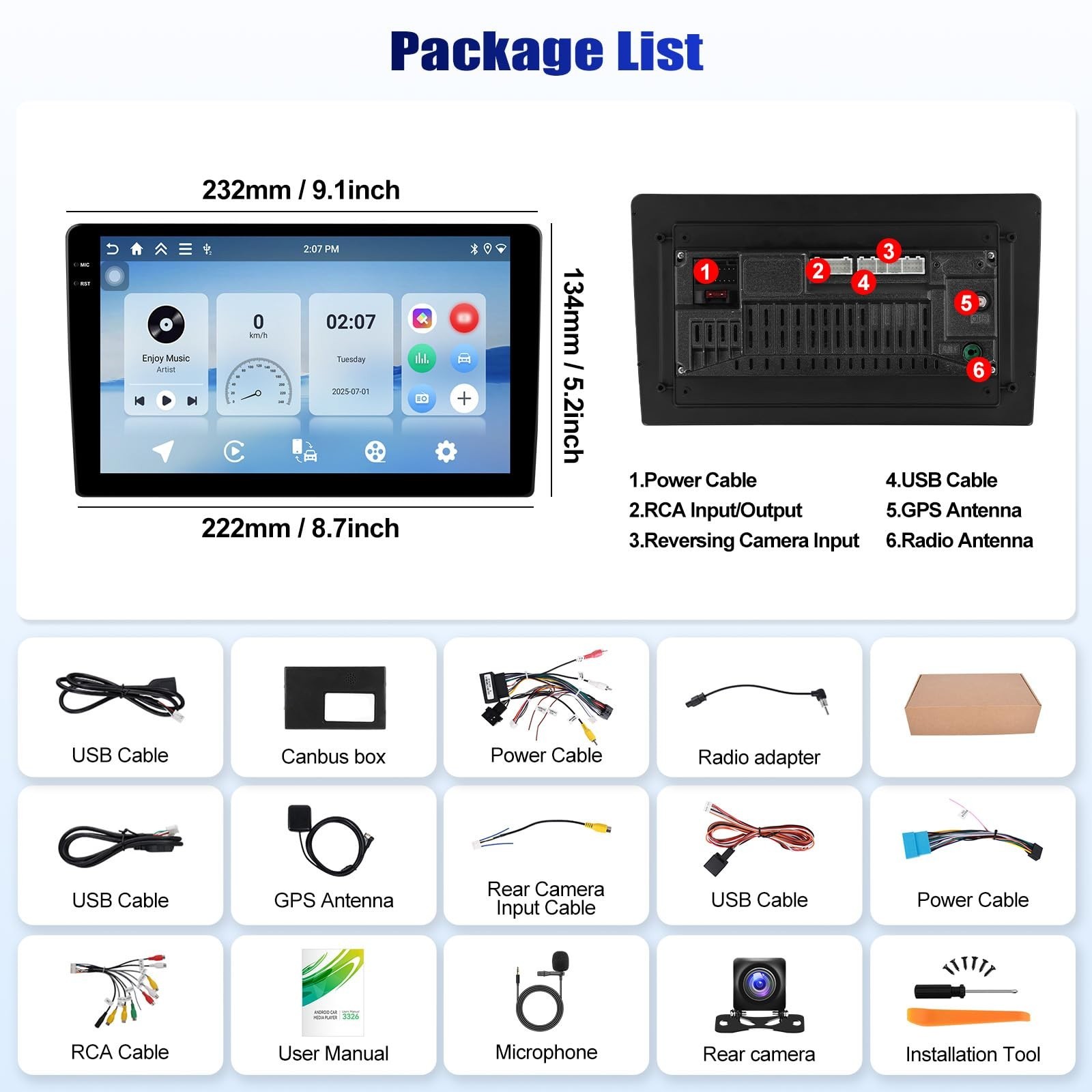 [4+128GB] Android 15 Car Radio Stereo for Mazda BT-50 2011-2020 with Wireless…