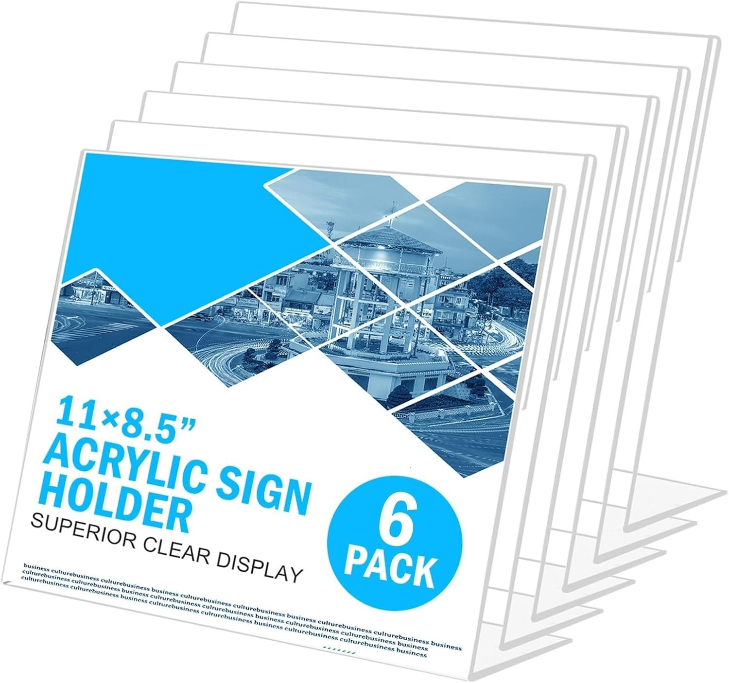 Acrylic Sign Holder 8.5 x 11 Horizontal 6 Pack Slant Back Acrylic Stands for …