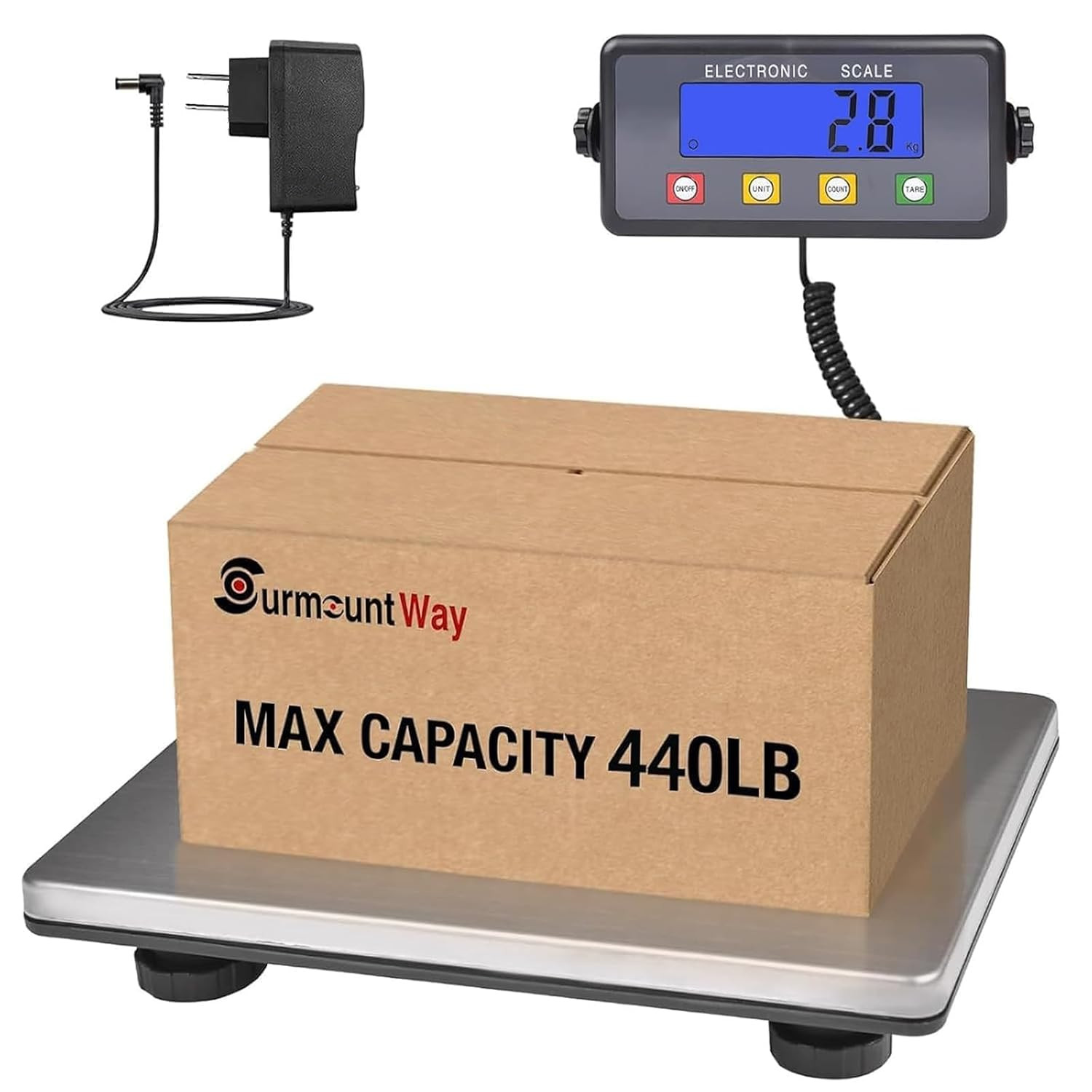 Surmountway Large Shipping Scale, 440Lb/0.35Oz Digital Postal Scale with Tare/Co