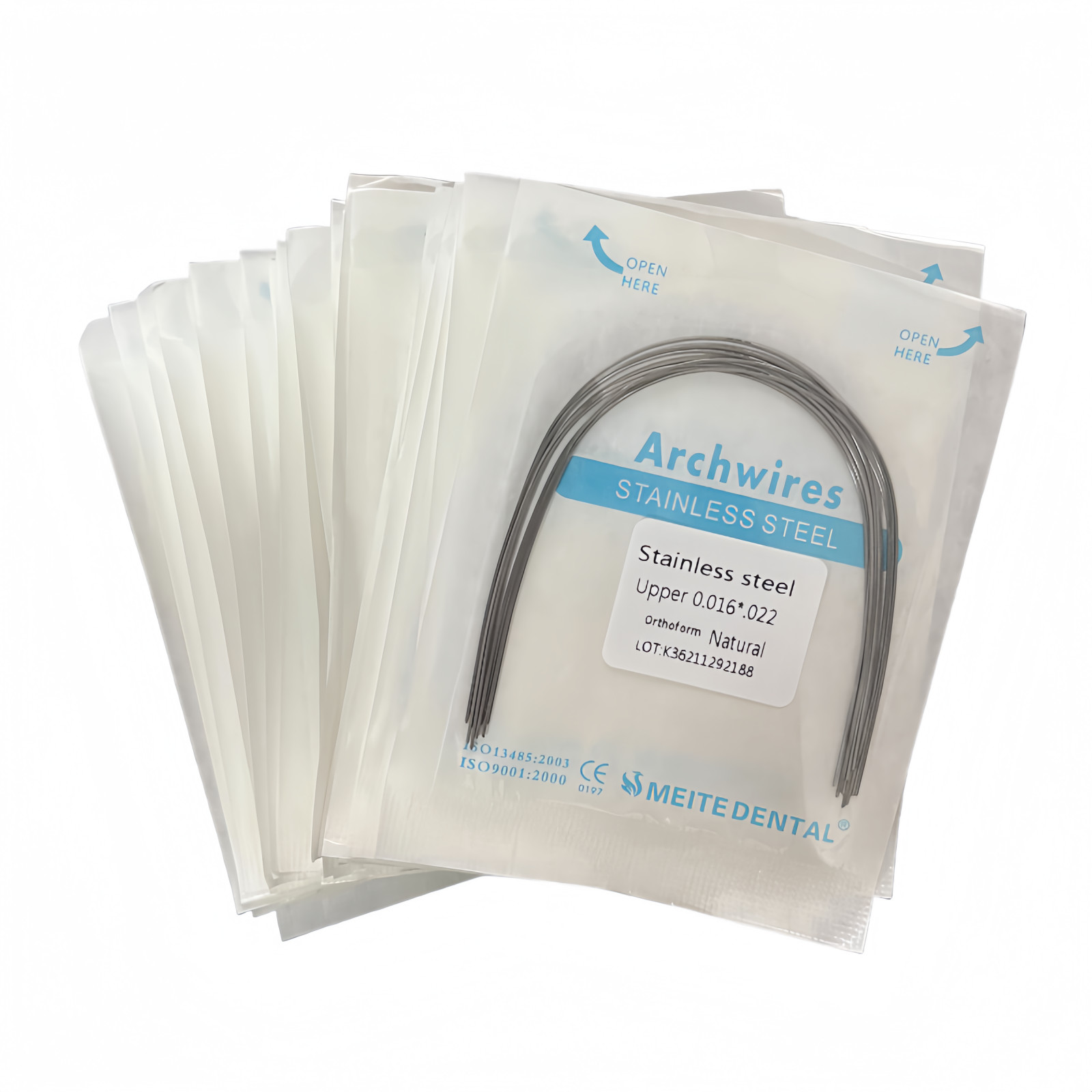 Dental Ortho Arch Wire NiTi Stainless Steel Ovoid/Natural Round Rectangular Wire
