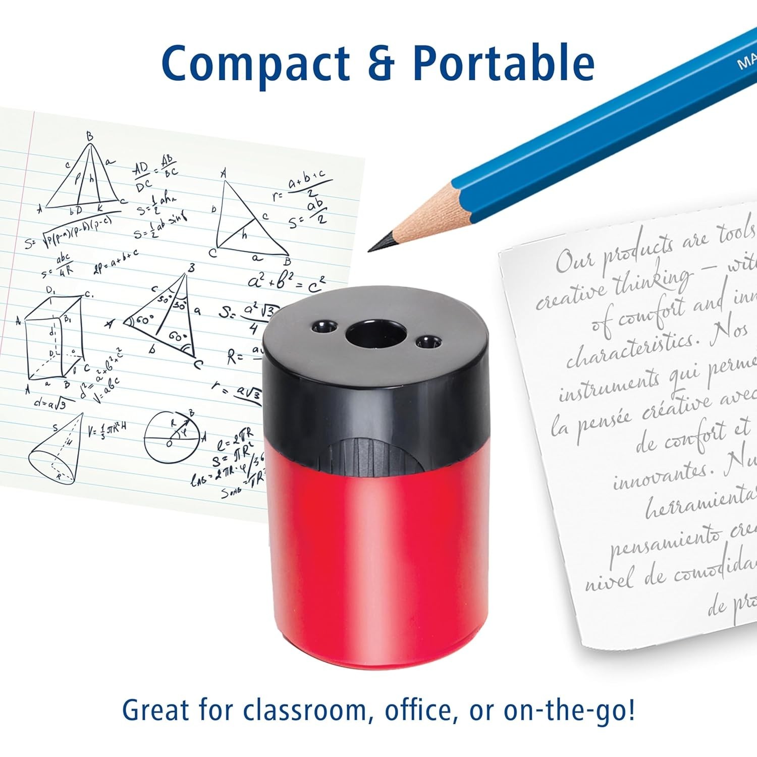 Hand-Powered Metal Pencil Sharpener for Smooth, Precise Sharpening – Multi-Color