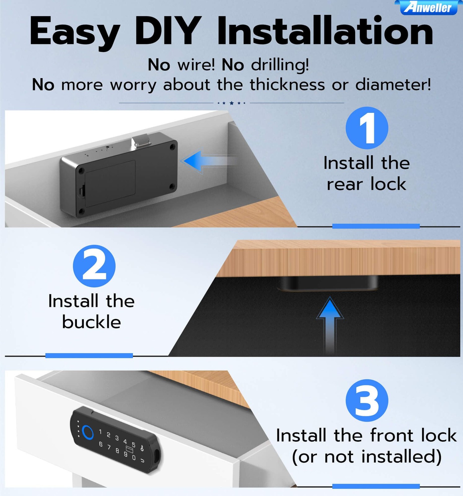 Baby Proofing Smart Cabinet Locks, Child Proof Fingerprint Drawer Locks, Hidd…