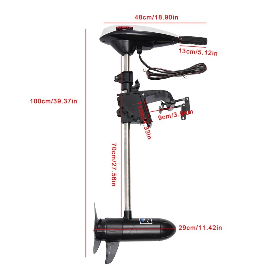 12V Thrust Electric Trolling Motor Outboard Motor Fishing Boat Engine 40/58LBS