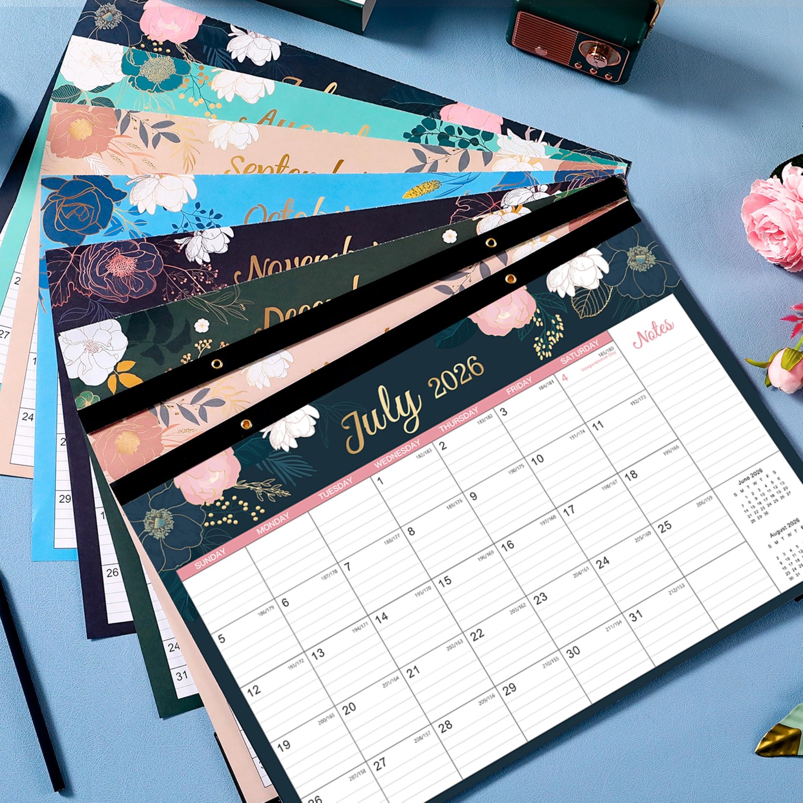 2026 Desk Wall Calendar Jan Dec 12 Months 15×12 Inch Planner Corner Protectors
