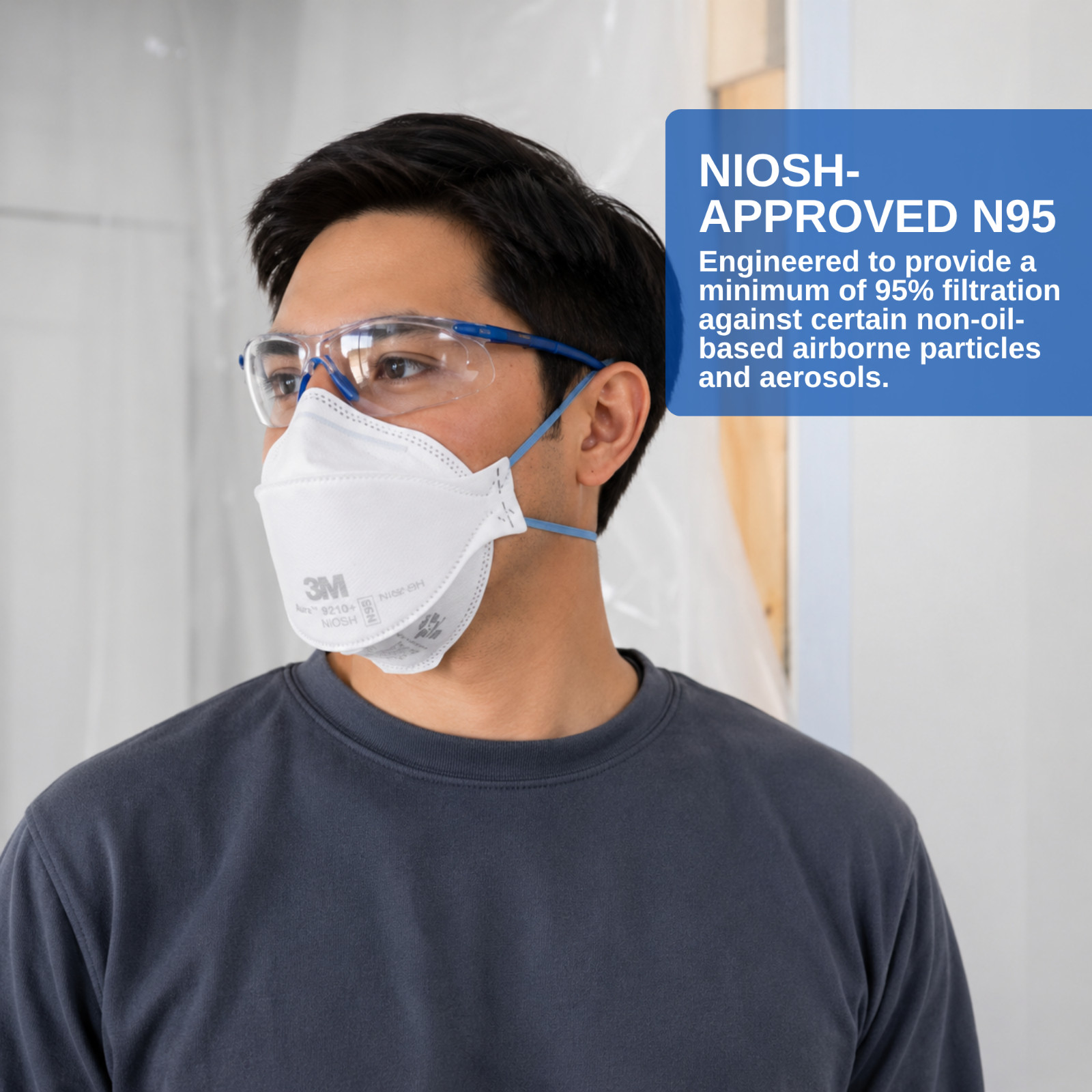 3M N95 Aura 9205+ 20 MASKS NIOSH Approved N95 Particulate Respirator Face Masks