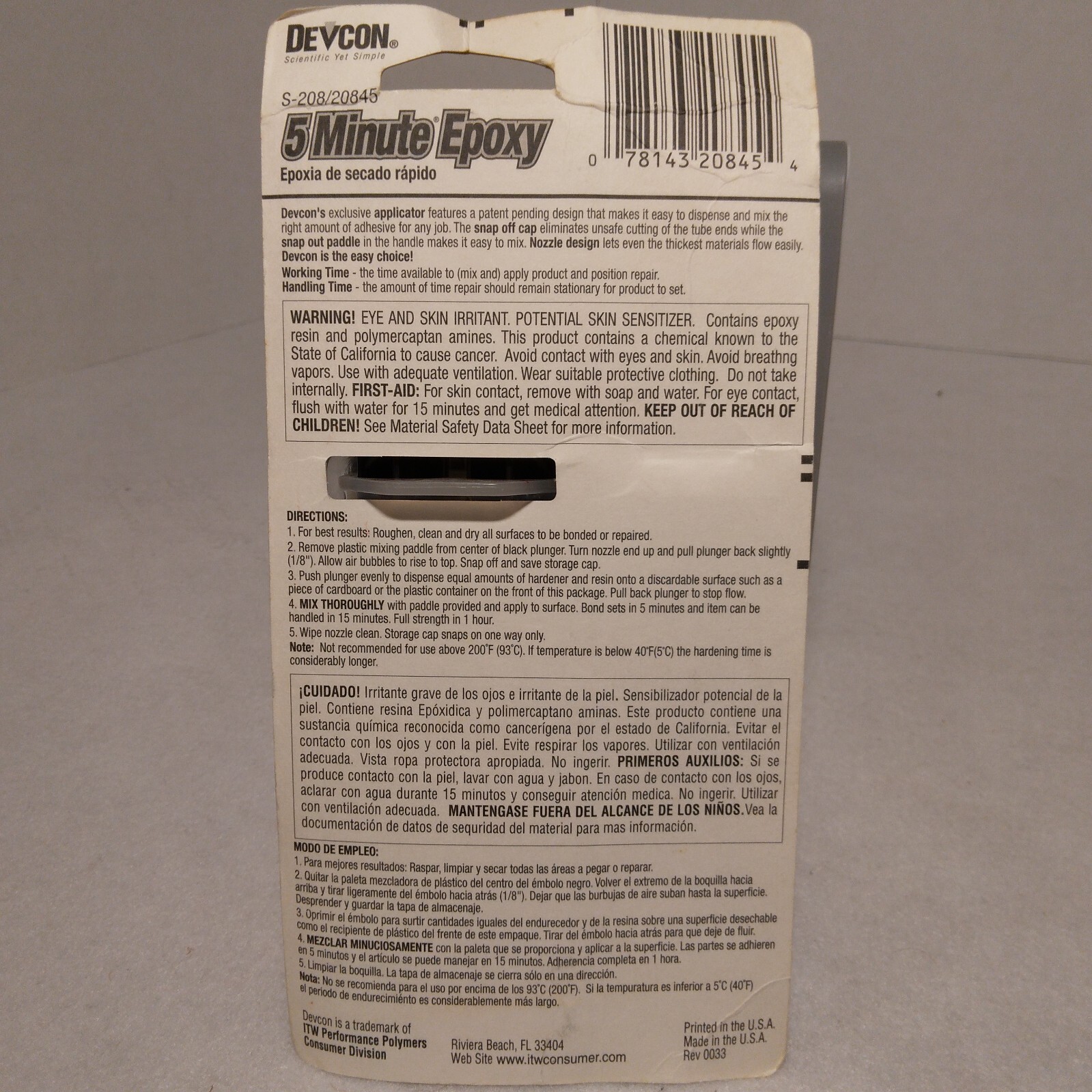 DEVCON 5 Minute Epoxy High Strength S-208/20845 – New Old Stock