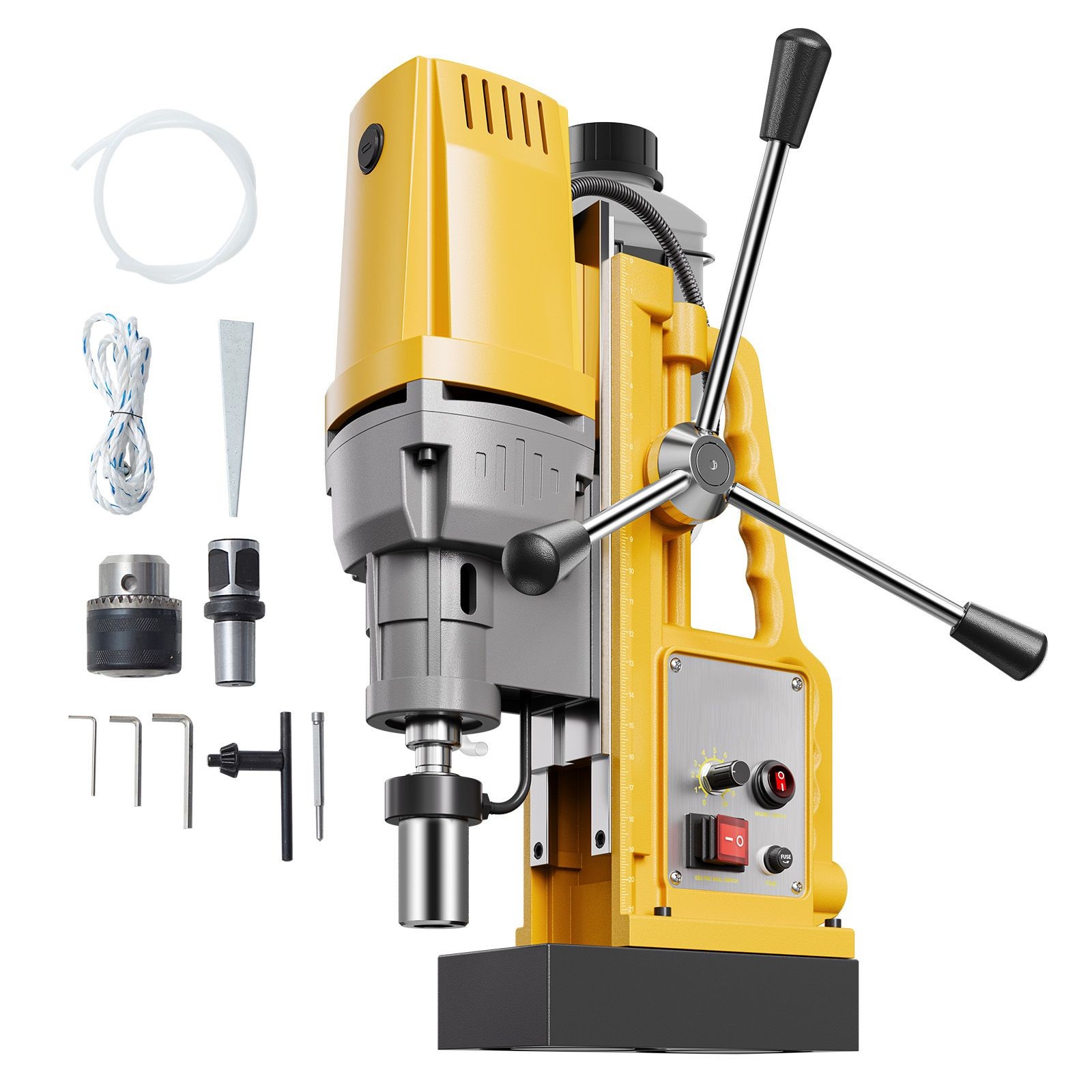 1.88HP Magnetic Drill Press 2in Boring 0-750 RPM 1400W Copper Motor