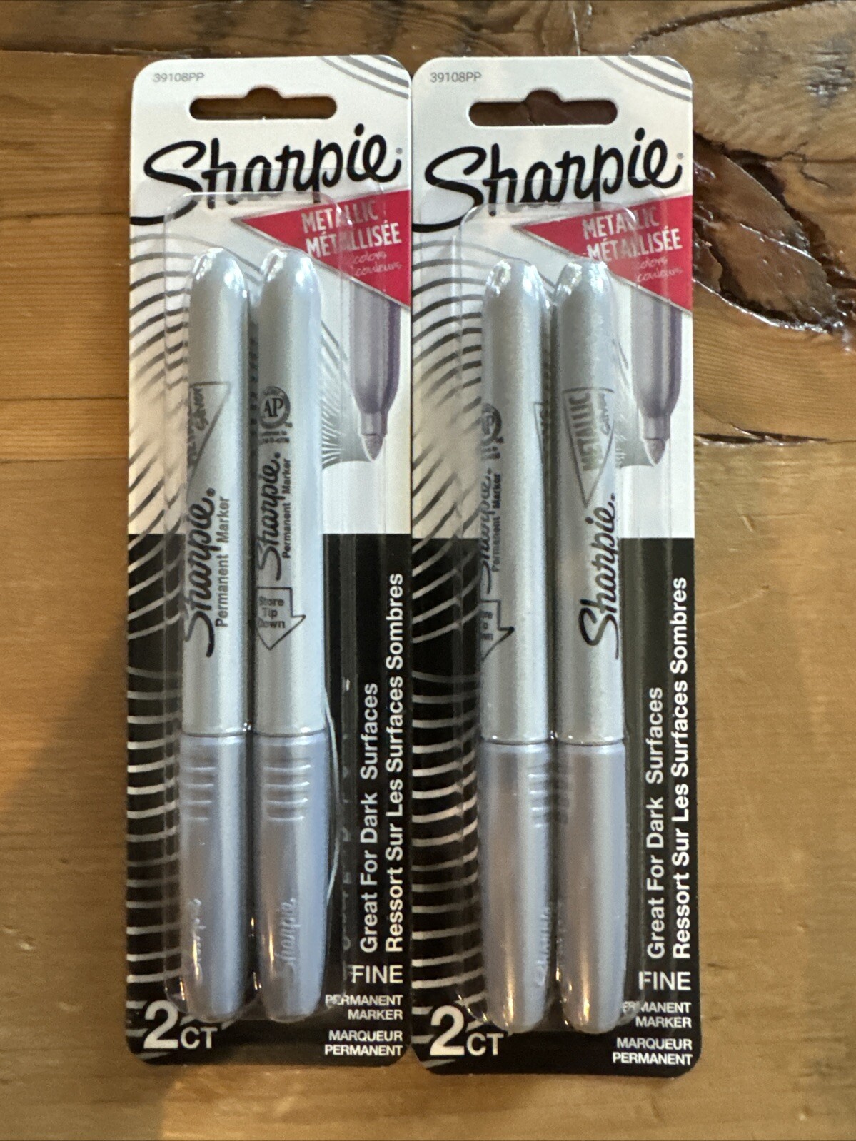 Sharpie Fine Point Metallic Silver Permanent Marker 1 Pack of 2 Markers LOOK!