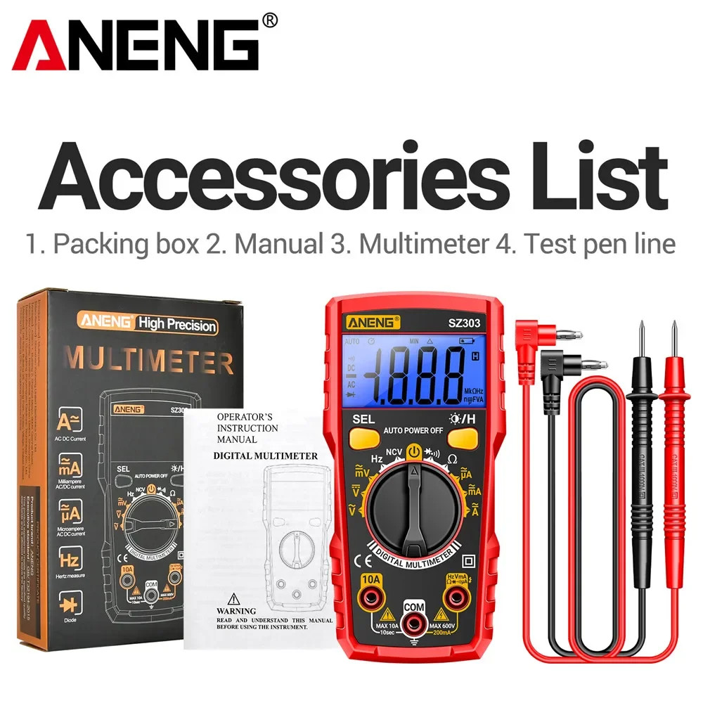 SZ303 Smart Digital Multimeter 1999 Count Professional AC/DC Voltage Current Ele
