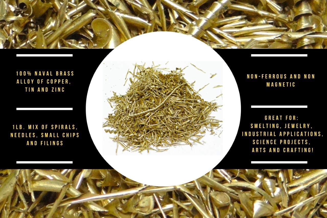 1LB of Unique Naval Brass Shavings Filings Turnings Chips Science Orgone Art