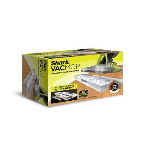 Shark VACMOP Disposable Hard Floor Pad Refills, 46 Count (Pack of 1), White