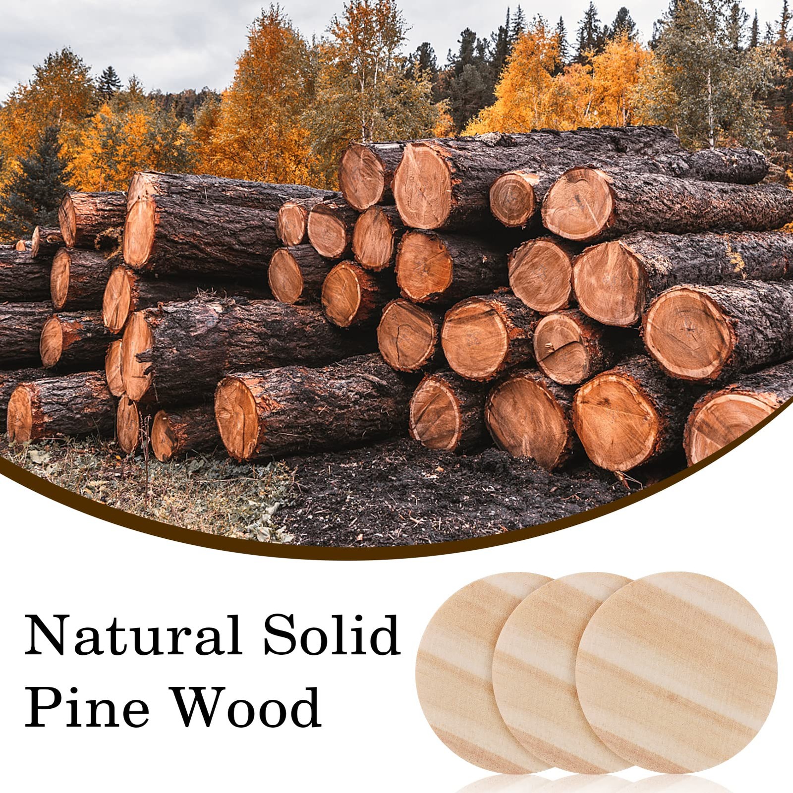 2 Inch 50 Pieces Wood Circles, GOH DODD Small Round Discs Unfinished Slices…
