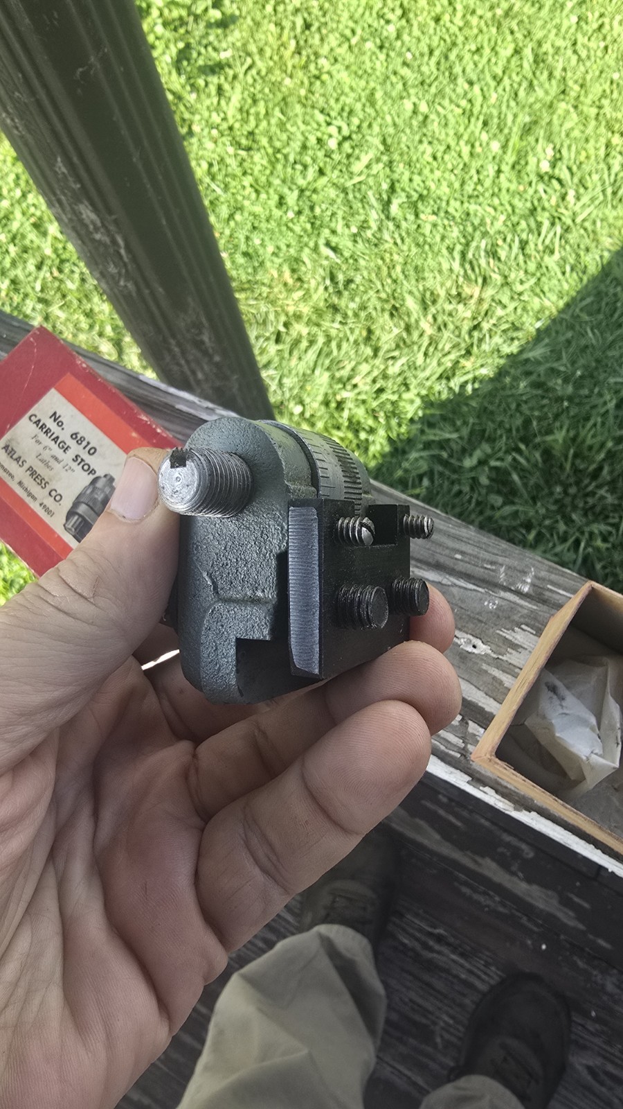 Micrometer carriage stop part #10-318 for a 6″& 12» Atlas Craftsman metal lathe