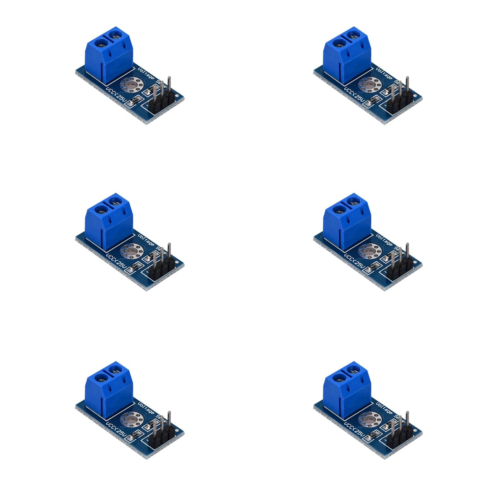 Voltage Detection Module DC 0-25V Sensor, 6 PCS Voltage Tester for Arduino