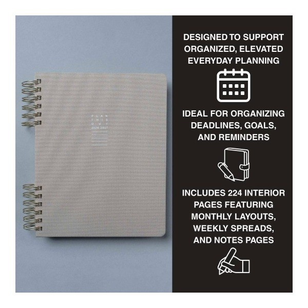 15 Month 2026-2027 8"x 10" Monthly/Weekly Planner – Warm Gray
