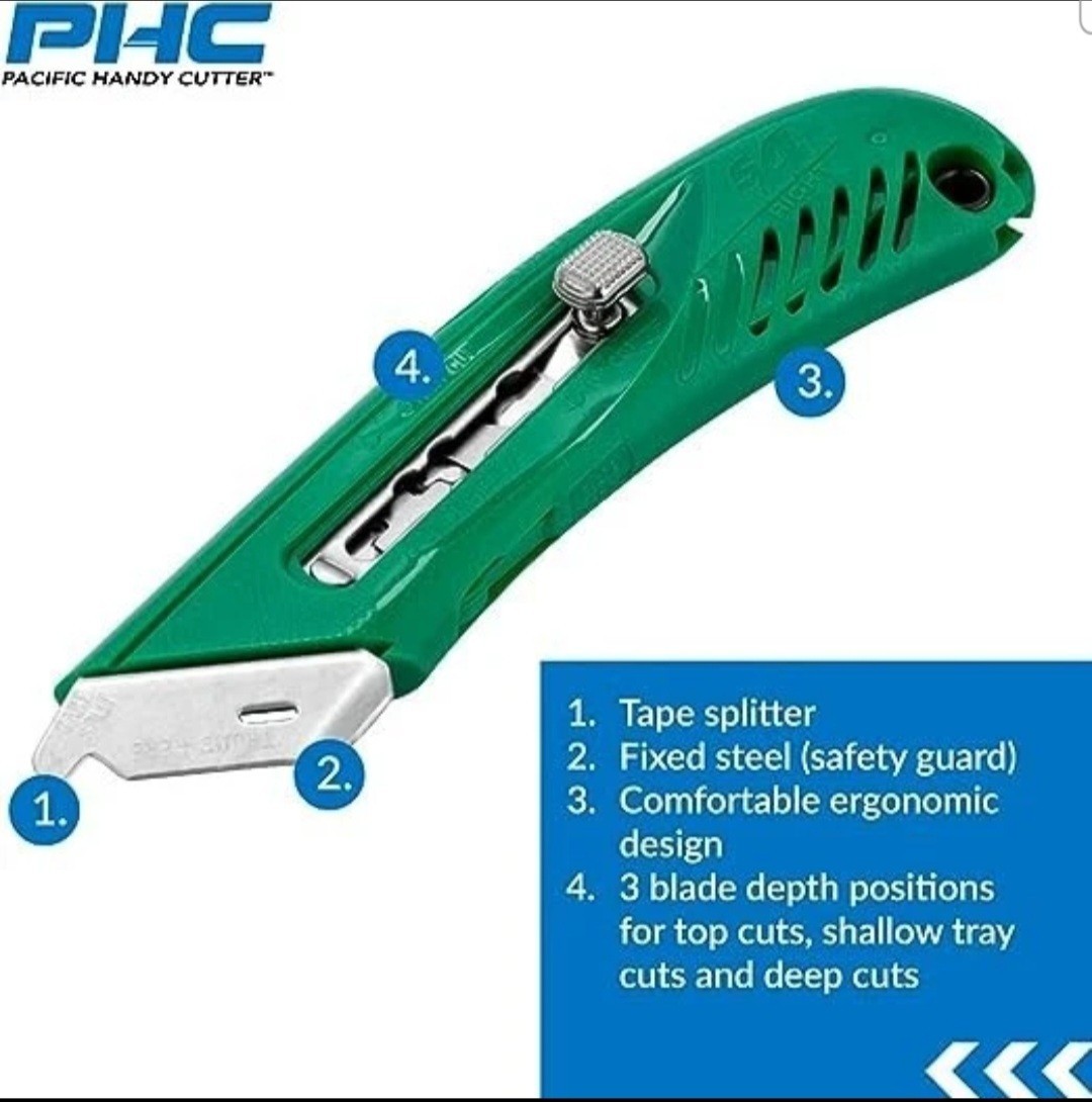Pacific Handy Right Handed Cutter S4R (4 pack) Safety Knife New