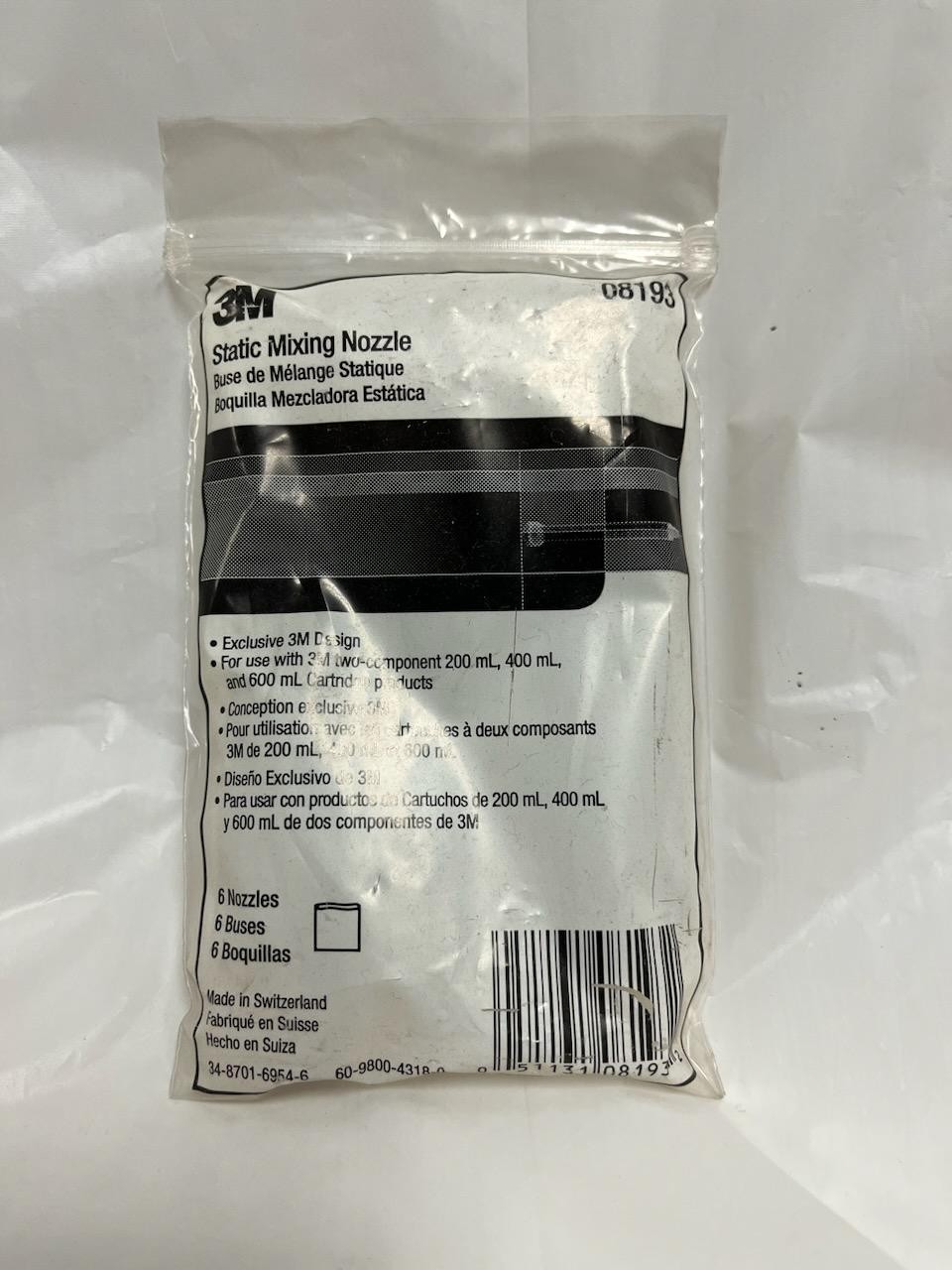 3M 08193 8193 Mixing Nozzles 6 Nozzles Use with 200mL 400mL 600mL Cartridge New