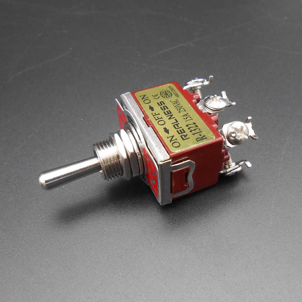R-1322 Motor Manually Reversing Toggle Knob Switch MAX 15A 220V Silver Contact !