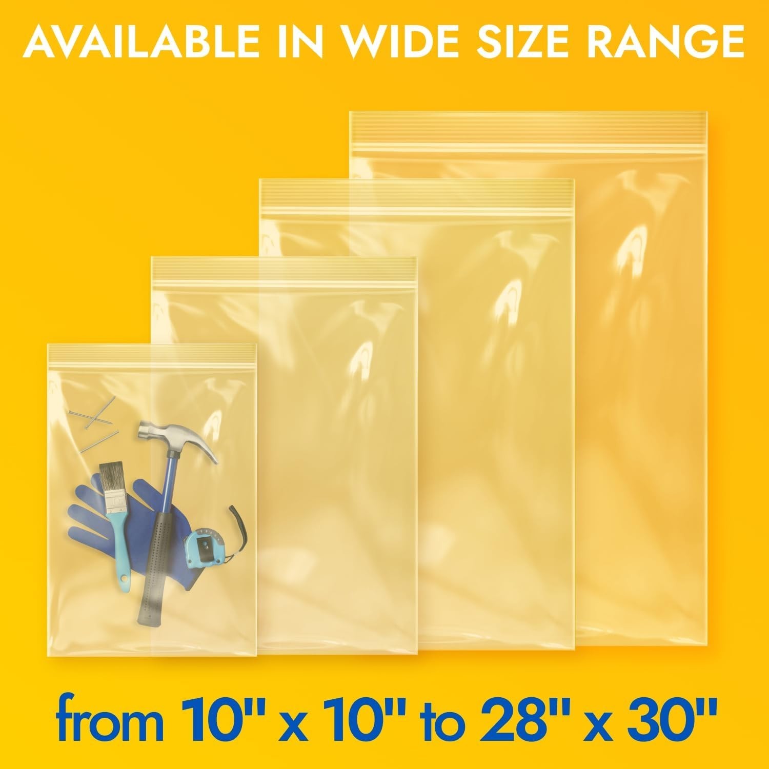 20″ x 20″ Extra Large Zip Seal Lock Bags, 6 Mil (Pack of 25) – Heavy-Duty