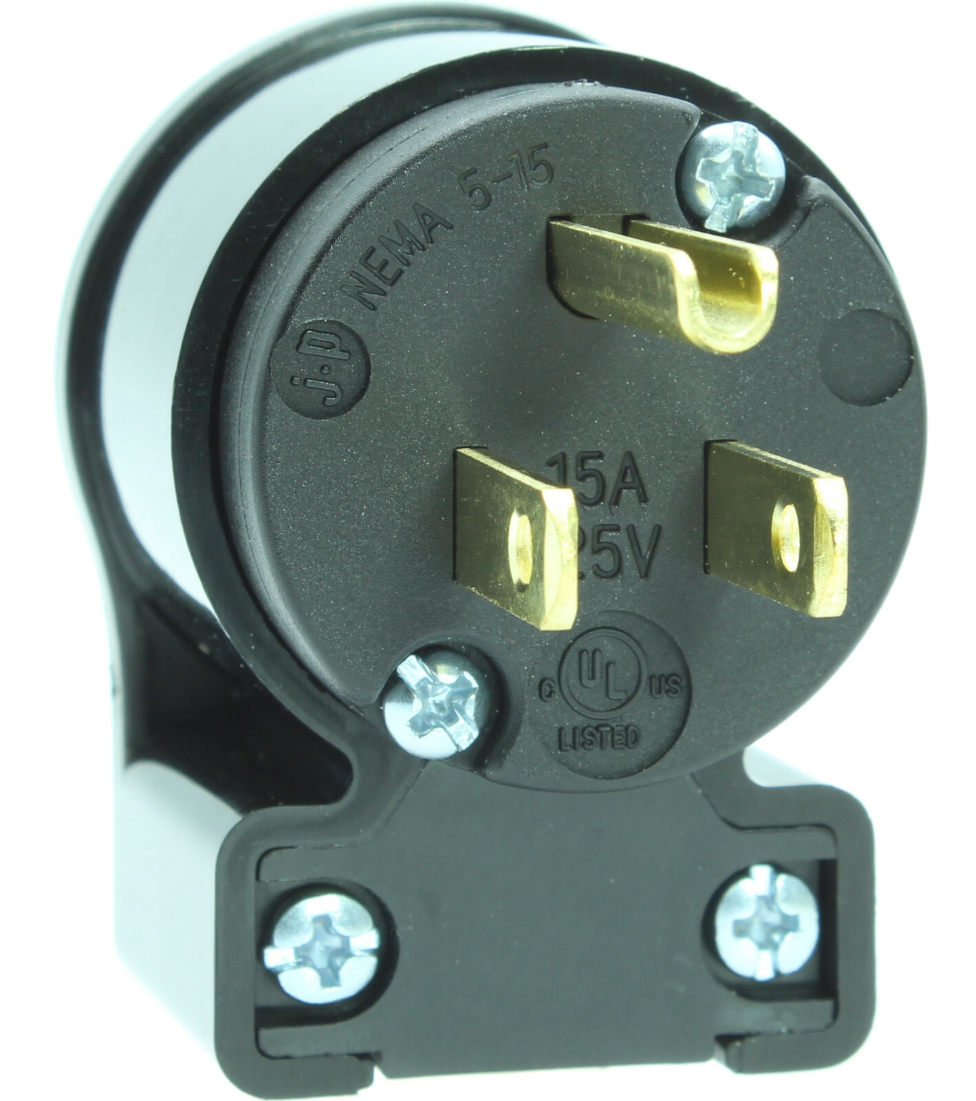 Male 90 Right Angled Extension Cord Replacement Ends 15A 110V Power Plug Repair