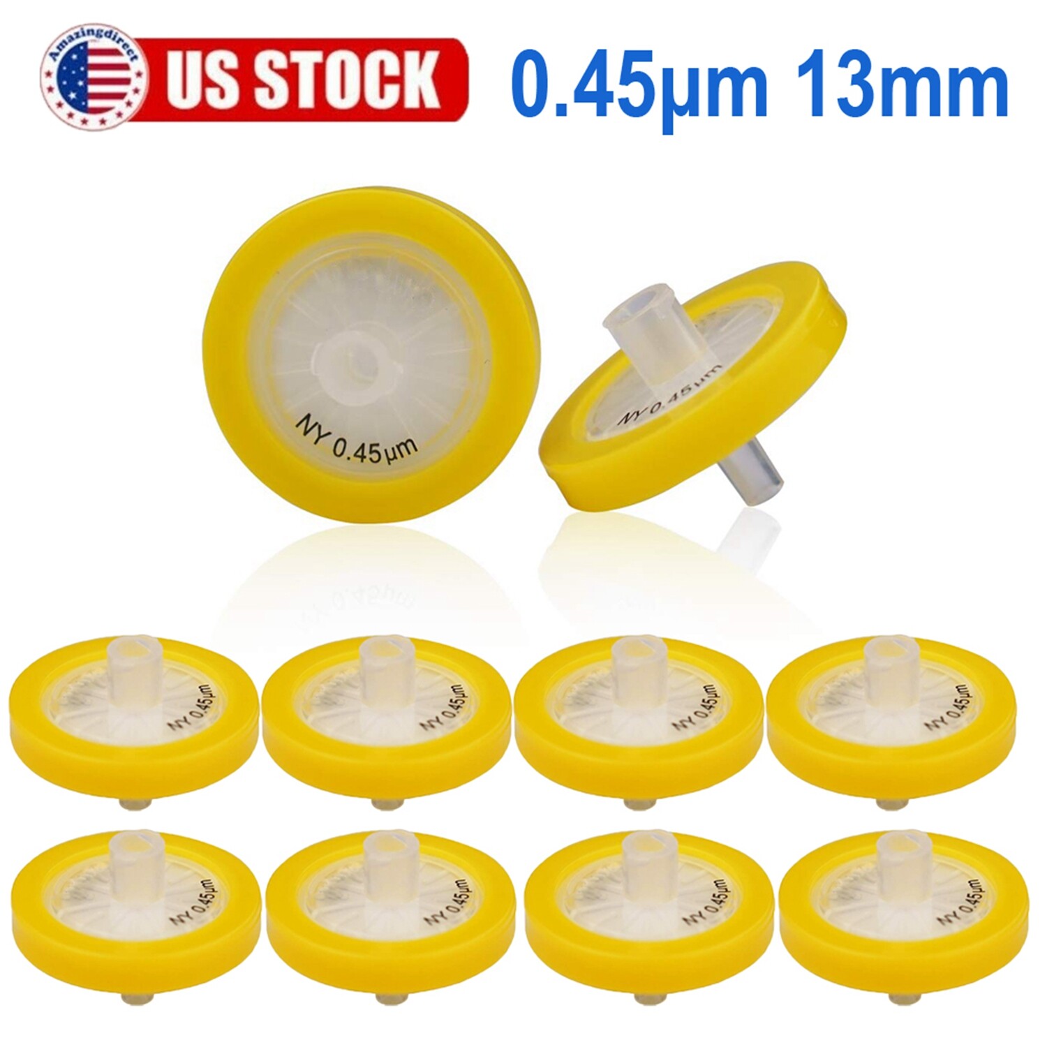 500Pk Nylon Syringe Filter 13mm Diameter 0.45μm Pore Size No-Sterile Hydrophilic