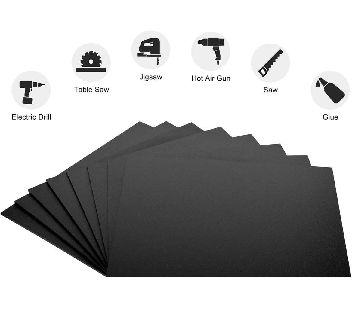 KAITELA ABS Plastic Sheet 12″ x 16″ x 1/8″ Thick (3mm) Black Rigid Thermoplastic