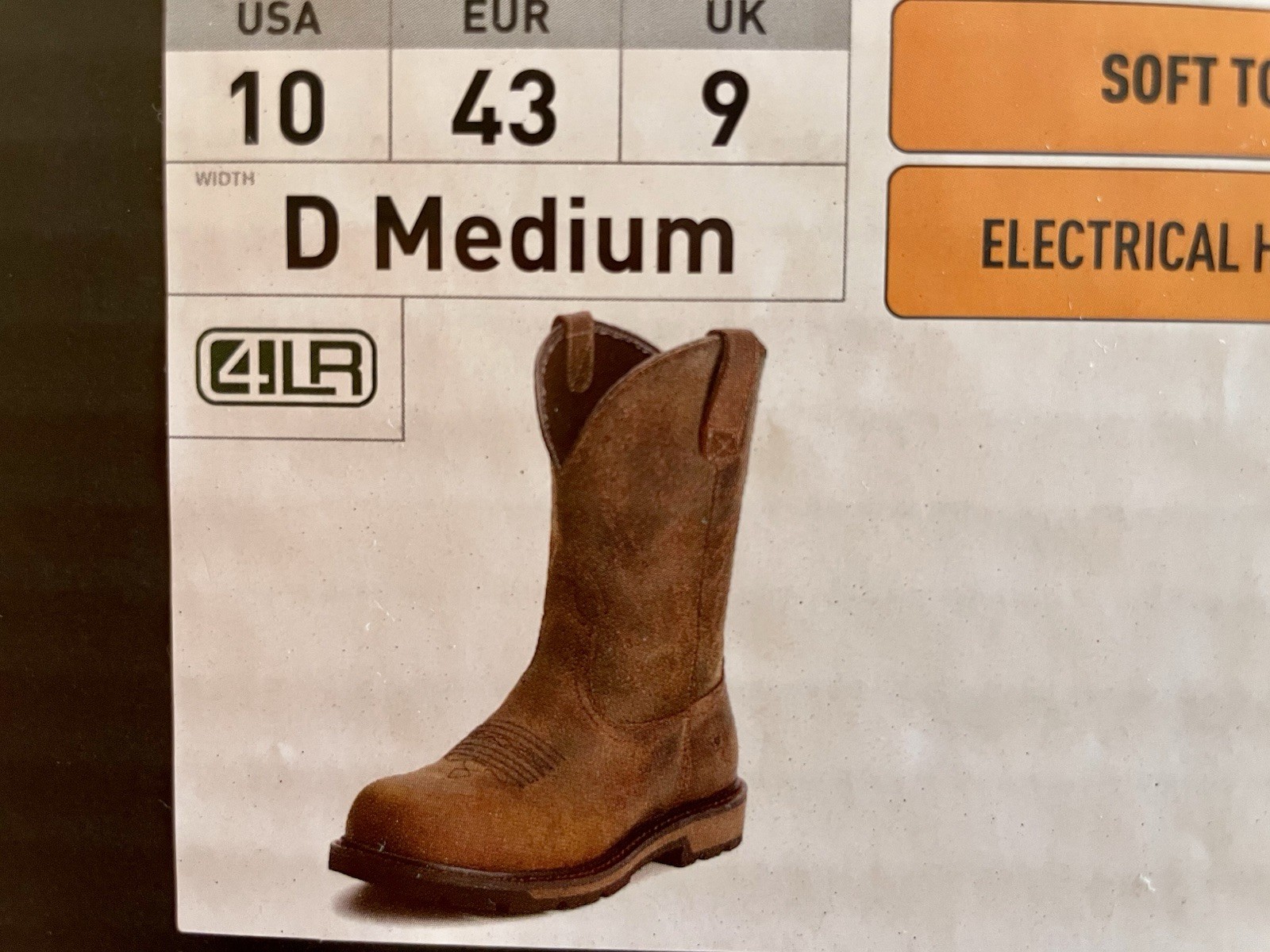 Ariat Groundbreaker Pull-On Men’s Boots 10 D Medium Brown EH Soft Toe 10014238