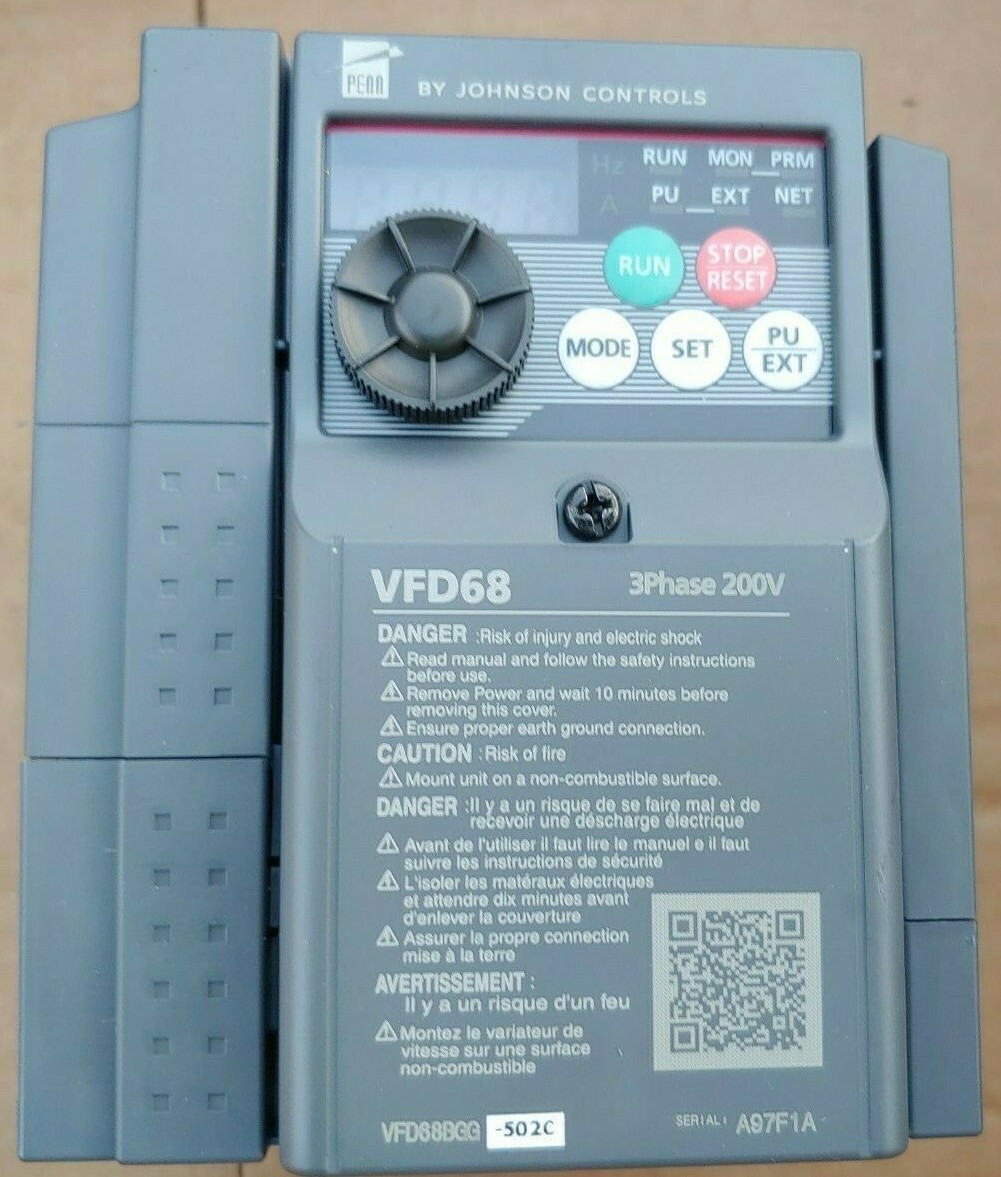 JOHNSON VFD68BGG-502C 2HP VARIABLE FREQUENCY DRIVES CONTROL 200-240/50-60/3 G3DB