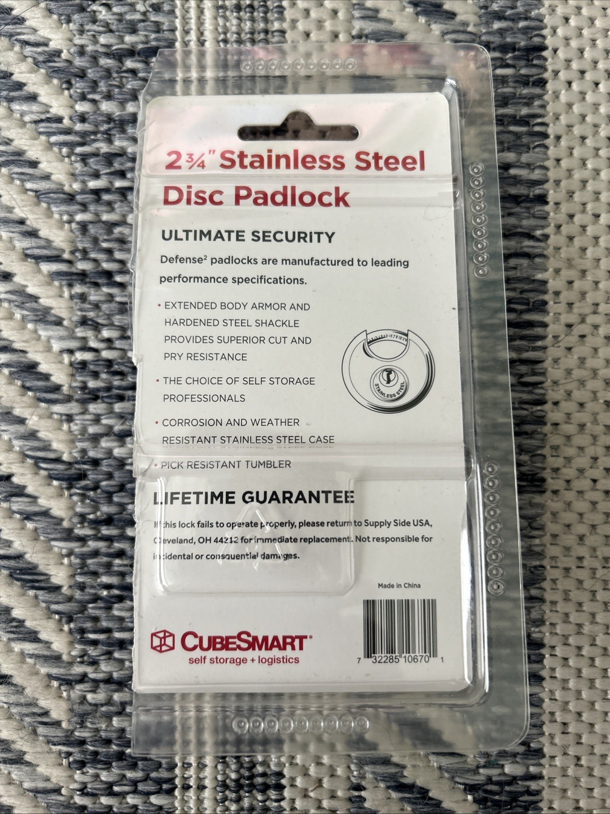 CubeSmart 2¾» Stainless Steel Disc Padlock