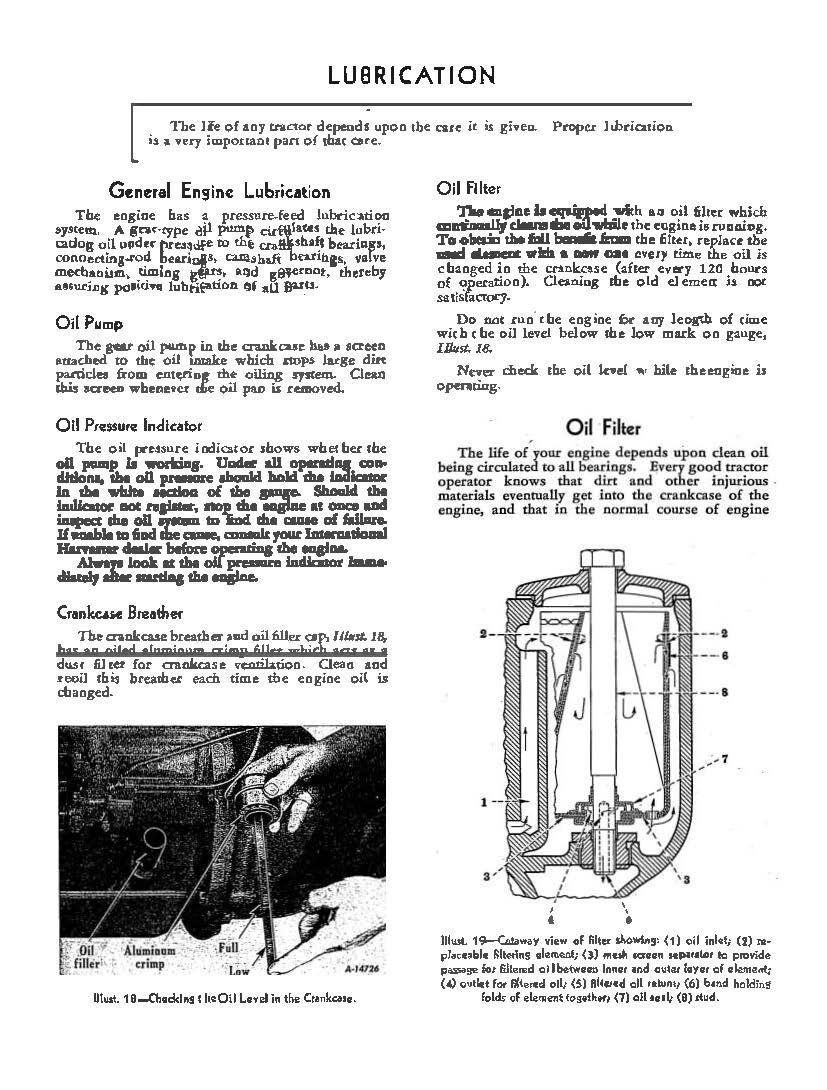 Operator Instruct Maint Manual Fits McCormick Farmall Cub 4-Cyl 1600 RPM 1949