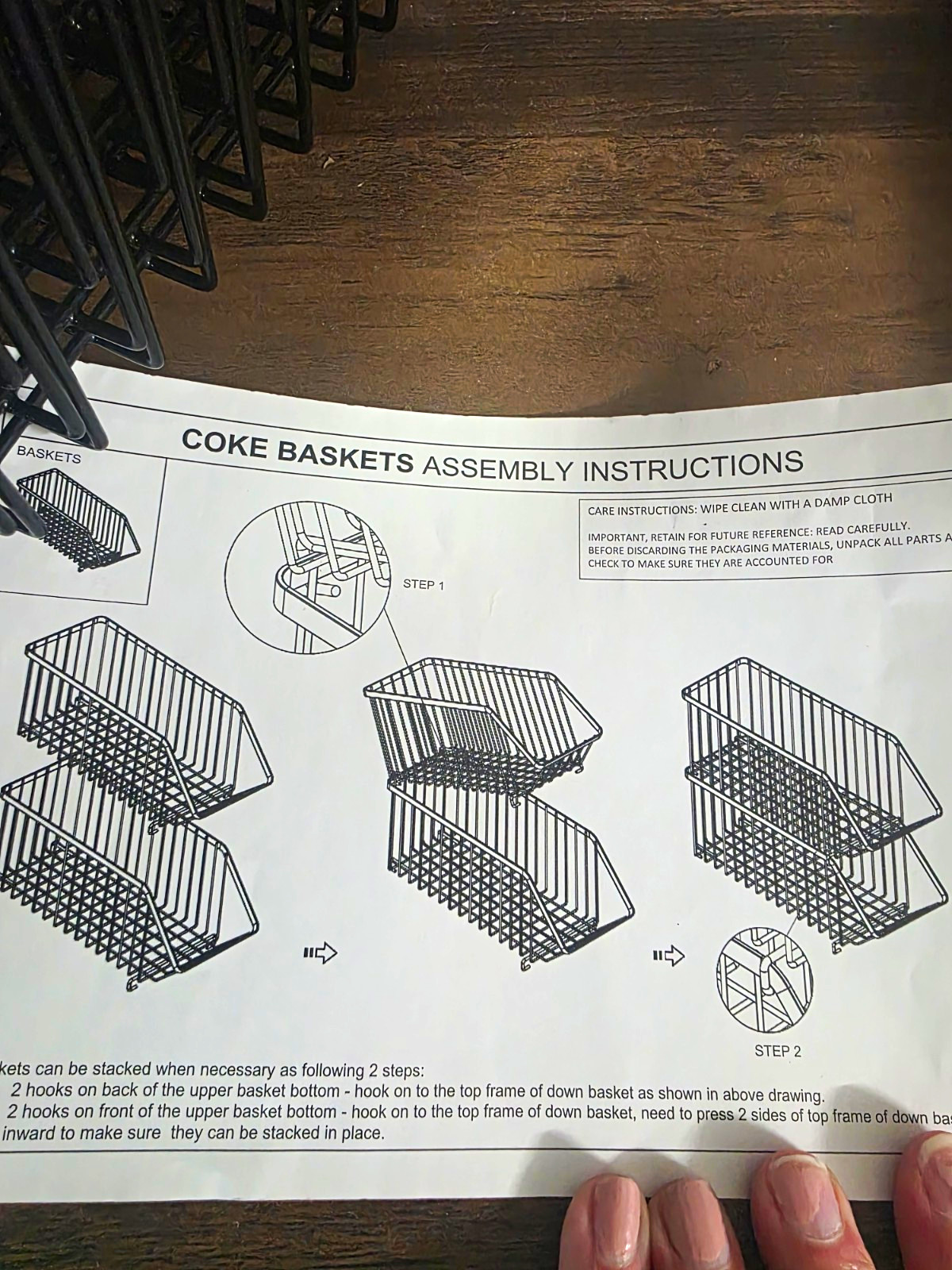 Coke Stackable Metal Wire Shopping Basket Set – Coke Baskets