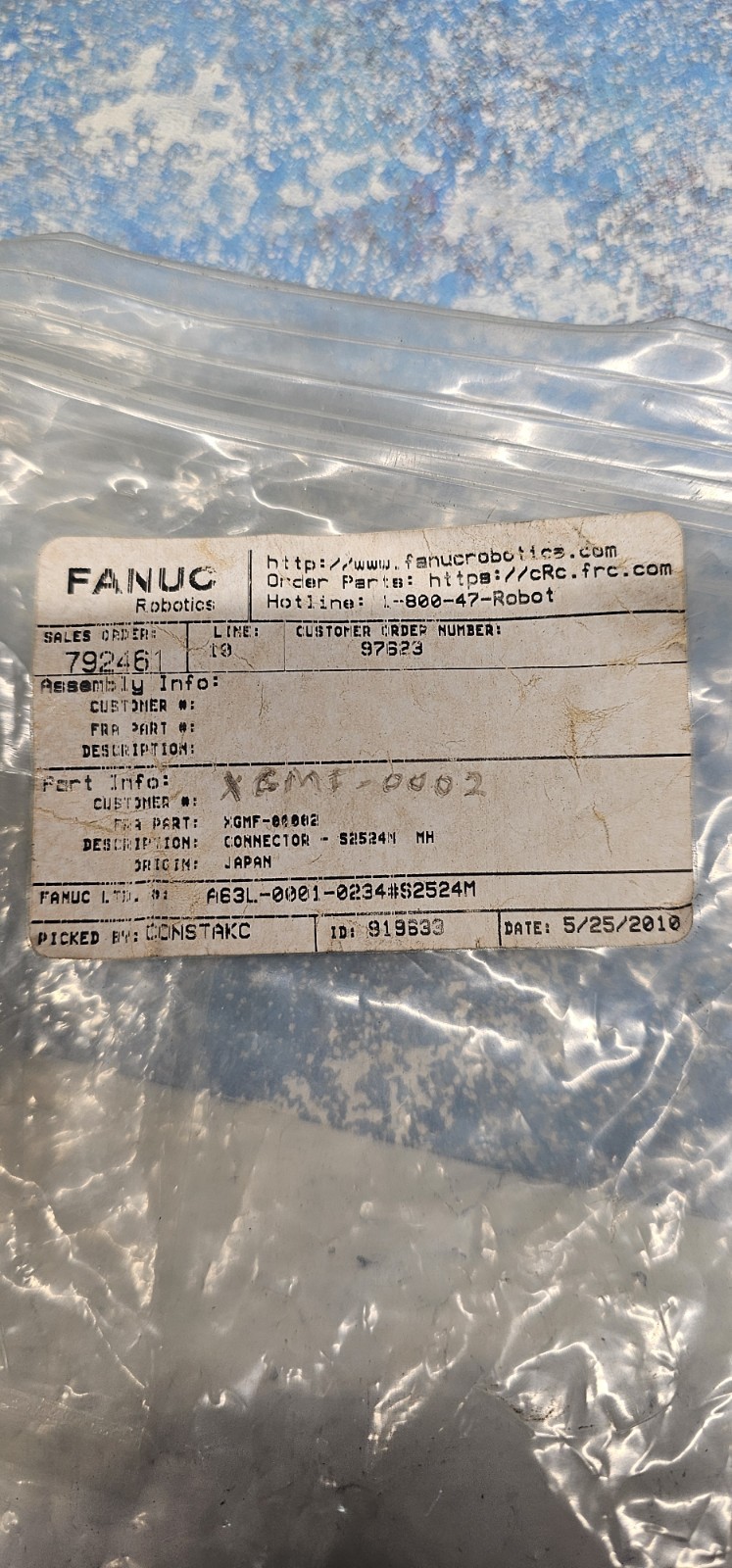 Fanuc EE Connector XGMF-00002 A63L-0001-0234#S2524M Robot End Effector Tool