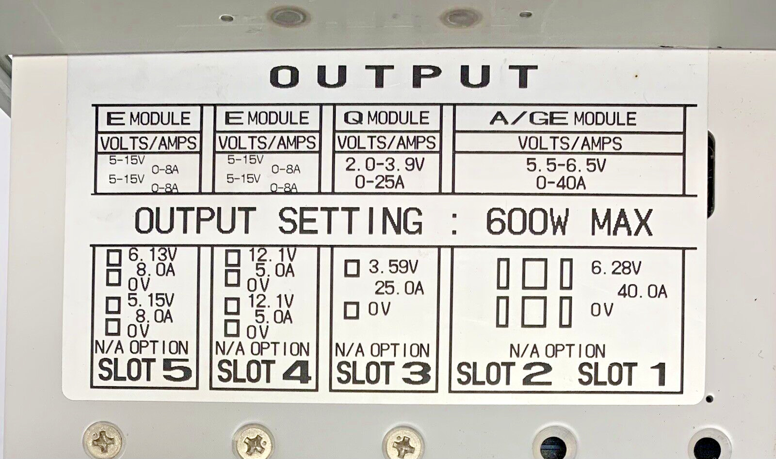 Densei-Lambda ALPHA 600 MA6000308A POWER SUPPLY 100-240V 47-63Hz 10A 600W