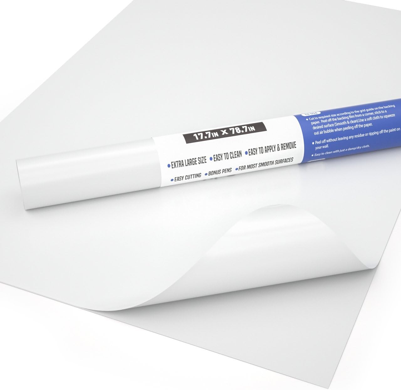 Nicpro Dry Erase Whiteboard Sticker Wall 79"W x 17.7"H, White