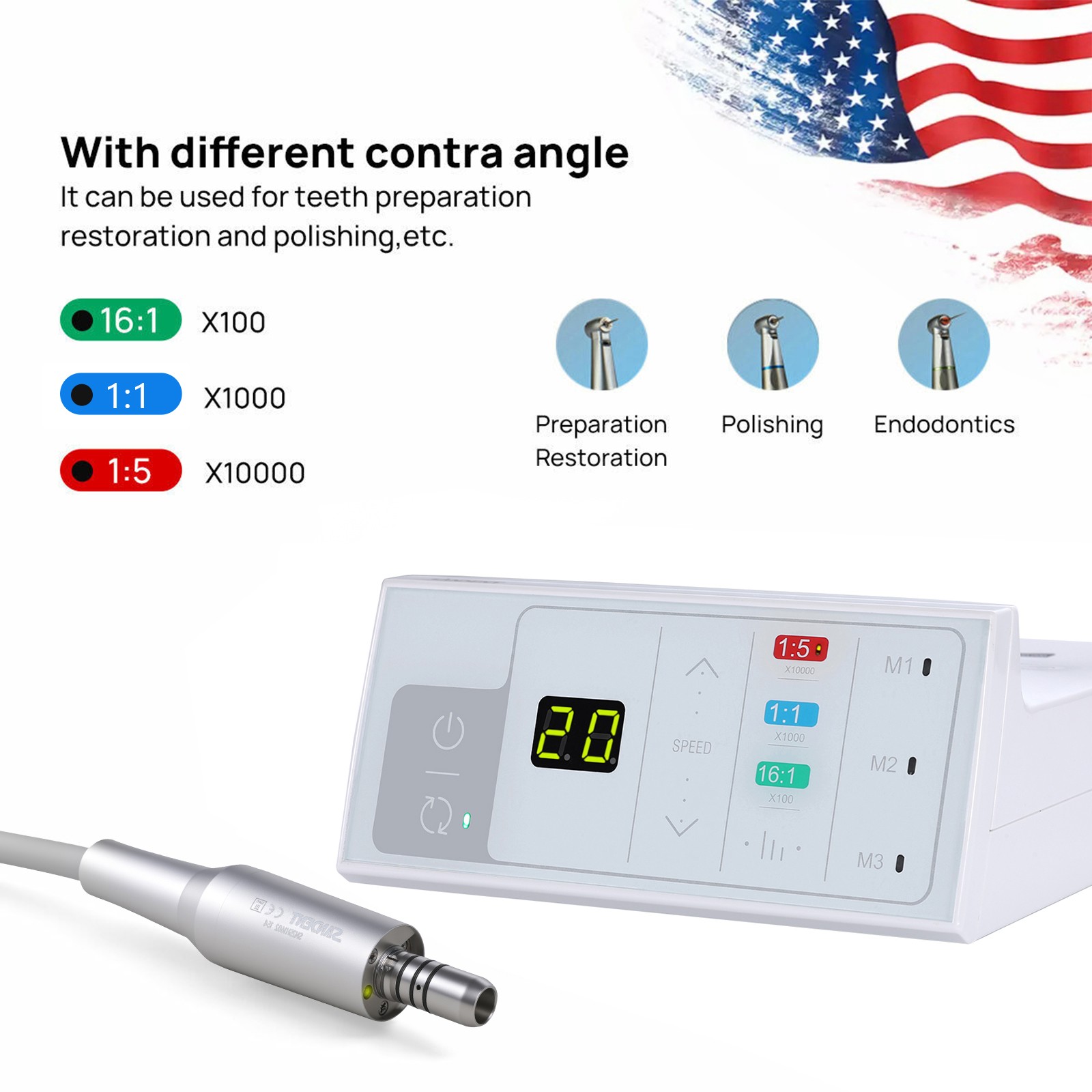 Dental Endo Handpiece 8:1 Contra Angle Endodontic For Dentsply E-Type