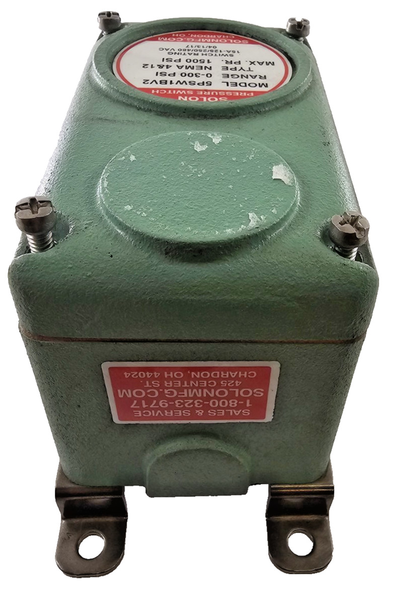 Solon 5PSW1BV2 Pressure Switch 0–300 PSI 15A 125/250/480VAC NEMA 4/12