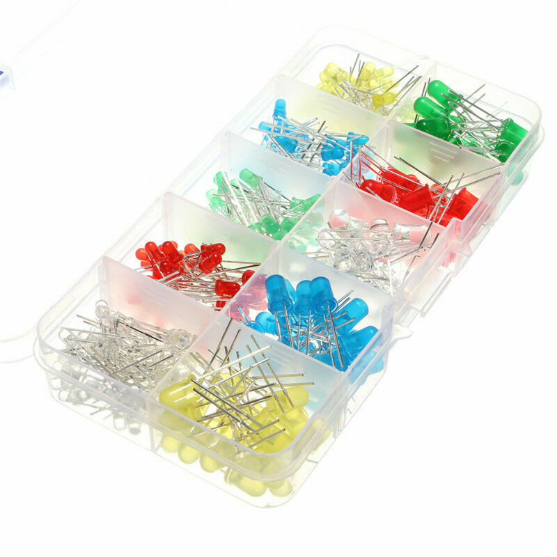 300pcs 3mm 5mm LED Light White Yellow Red Green Blue Emitting Assorted Diodes