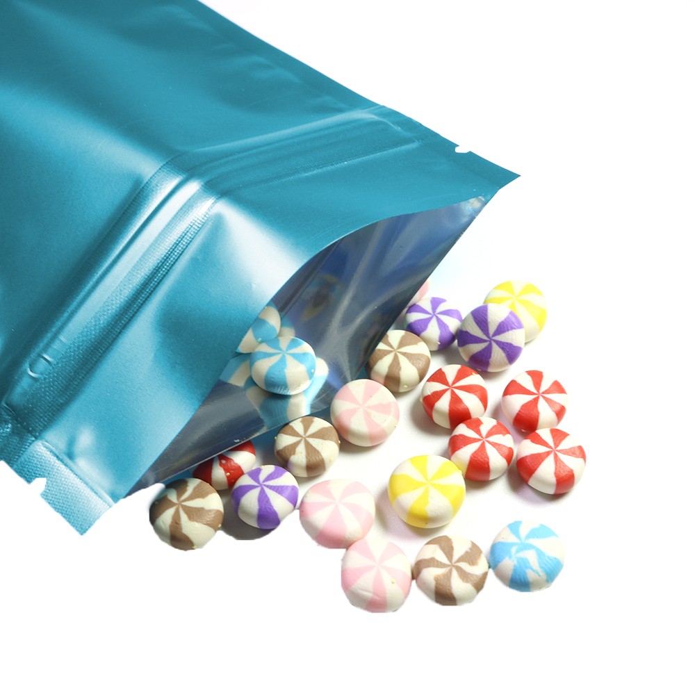 100/200/500 Matte Blue Mylar Foil Smell Proof Reclosable Zipper Seal Lock Bags