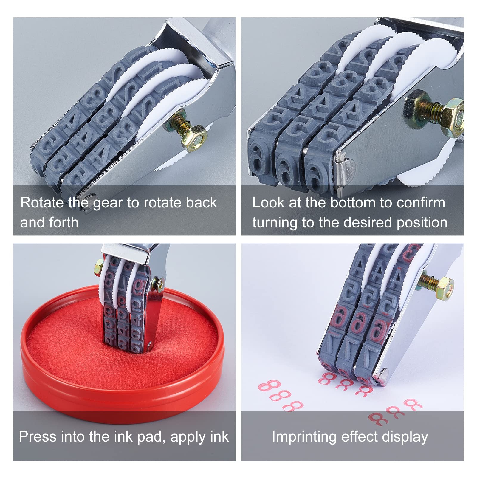 NBEADS 2 Pcs Rubber Number Roller Stamps, 3 Digits Adjustable 30mm x 92mm