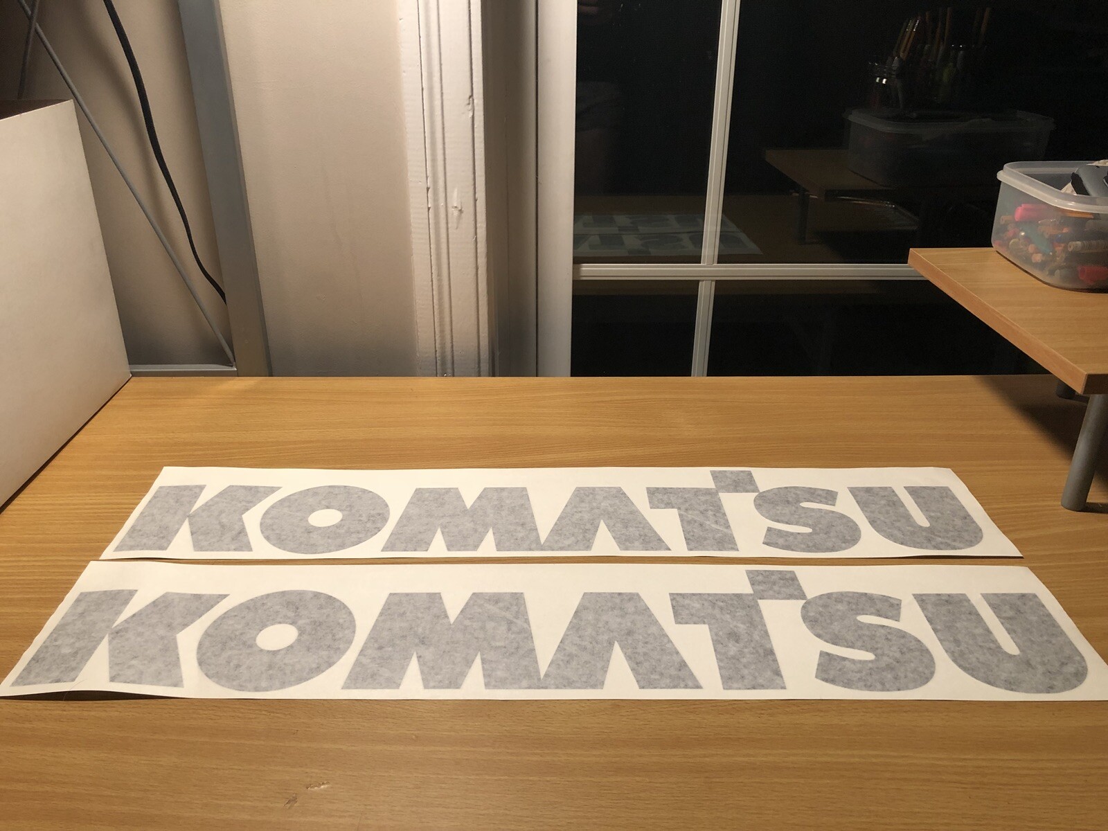 Komatsu 24” Black Vinyl Decal Sticker (Set of 2) Mini Excavator Loader 4×4